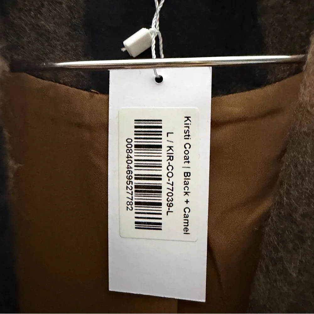 NEW Baltic Born Kirsti Coat Buffalo Check Plaid Brown Black Jacket Large - Picture 7 of 12
